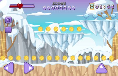 Bir Oyun Şablonu Buz Mağarası Çizimi