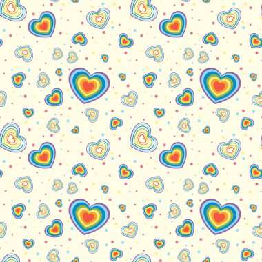 Sevimli kalp dikişsiz arkaplan çizimi