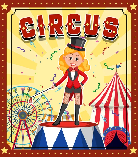 Diseño Banner Circo Con Ilustración — Archivo Imágenes Vectoriales