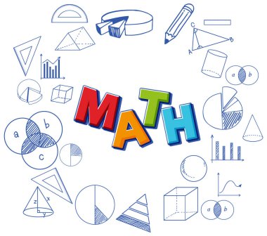 Formül illüstrasyonlu matematik yazı tipi simgesi