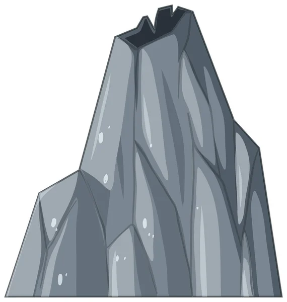 Volcán Montaña Piedra Ilustración Estilo Dibujos Animados — Vector de stock