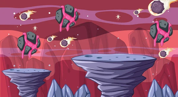 Eine Spielvorlage Galaxy Space Scene Illustration — Stockvektor