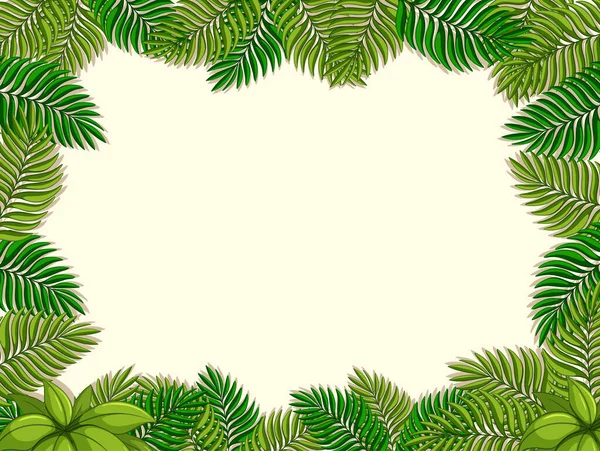Lege Achtergrond Met Tropische Bladeren Elementen Illustratie — Stockvector