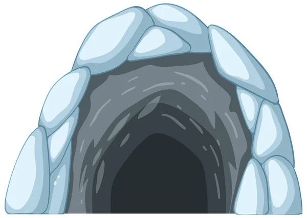 漫画風の氷の洞窟イラスト — ストックベクタ