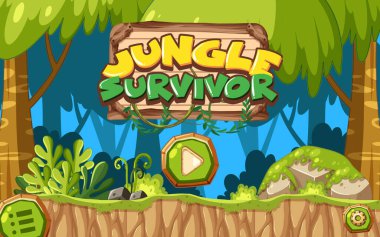 Platform oyun kullanıcı arayüzü tasarım illüstrasyonu