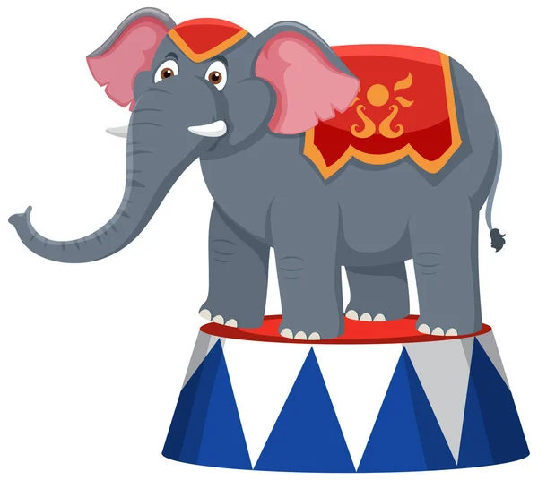 Elefánt Előadás Áll Színpadon Illusztráció — Stock Vector