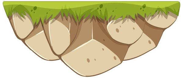 Isolated ground with green grass illustration