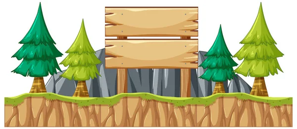 Isolated Soil Ground Black Sinboard Pine Tree Illustration — Image vectorielle