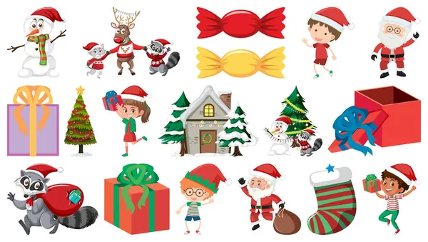 Yılbaşı temalı resimlerin izole edilmiş nesneleri