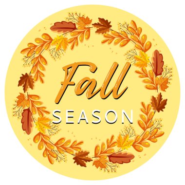 Fall Season Typographic Banner illustration