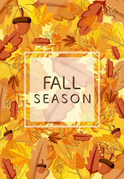 Fall Season Typographic Banner Illustration — Image vectorielle