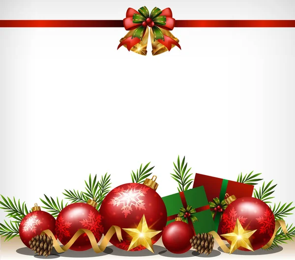 Christmas Background Red Bauble Christmas Ornament Illustration — Stockvektor