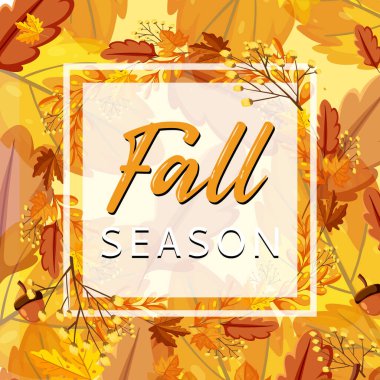 Fall Season Typographic Poster illustration
