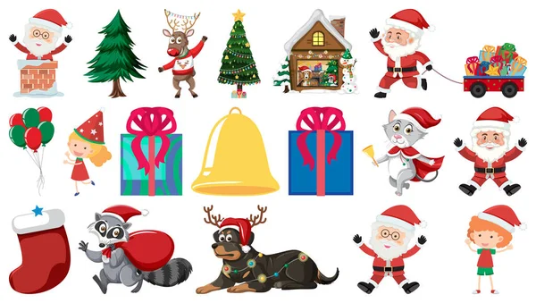 Isolated Christmas objects set illustration