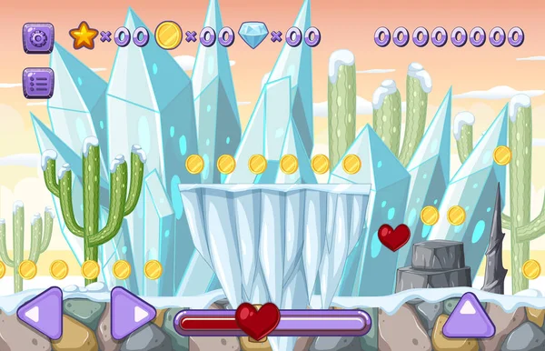 Bir Oyun Şablonu Buz Mağarası Çizimi