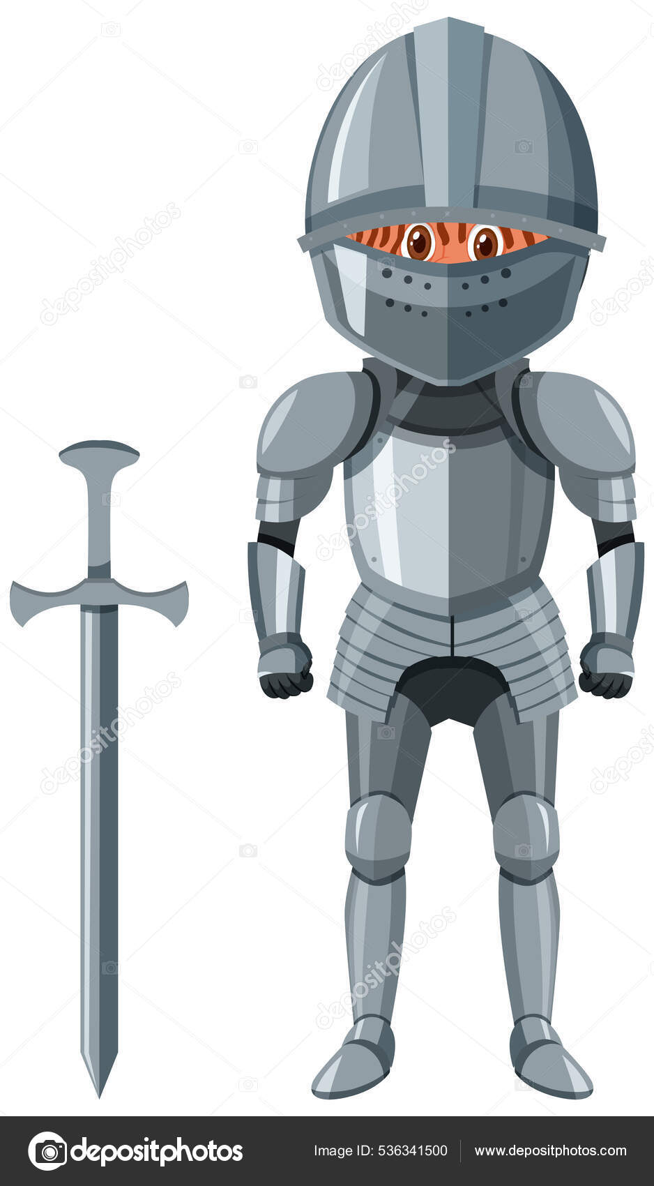 中世の騎士の鎧の衣装孤立したイラスト ストックベクター ©brgfx 536341500, image size:938x1700