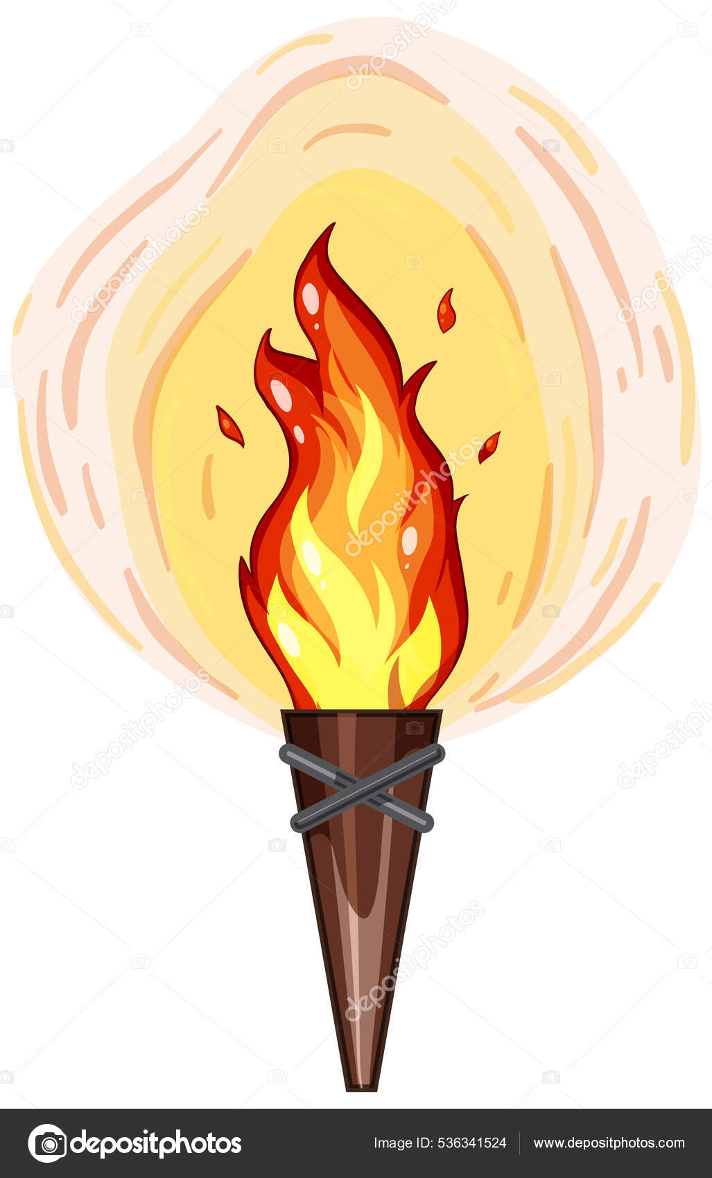 Torch Flame Cartoon Isolated Illustration Stock Vector by ©brgfx 536341524