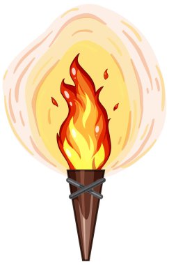 Torch flame in cartoon isolated illustration