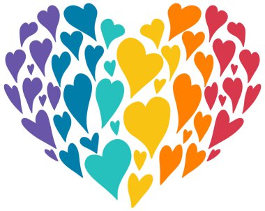 Küçük kalp çiziminden yapılmış kalp şekli