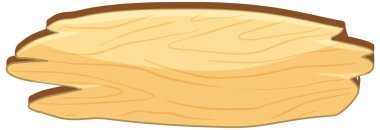 Beyaz arkaplan illüstrasyonunda boş tahta pankart