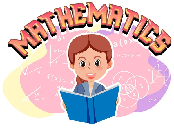 Mathelehrer Mit Mathe Ikone — Stockvektor