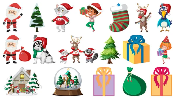 Isolated Christmas Objects Set Illustration — Vector de stock