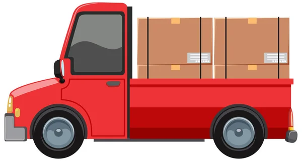 Vrachtwagen Met Pakketillustratie — Stockvector