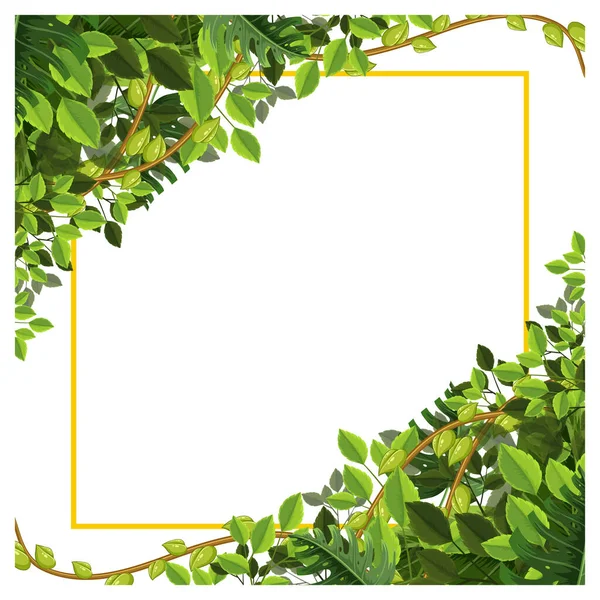Foliage Frame Card Template Illustration — Vettoriale Stock