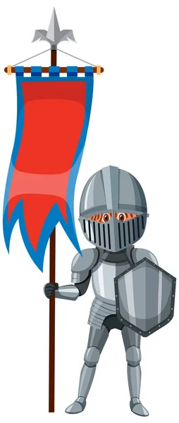 Chevalier Médiéval Armure Costume Illustration Isolée — Image vectorielle
