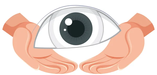 Human Eye Hands Cartoon Style Illustration — Stock Vector