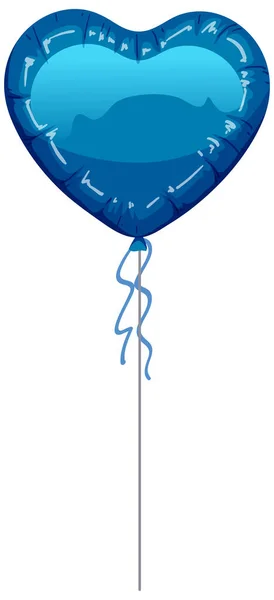 Ballon Coeur Bleu Illustration Isolée — Image vectorielle