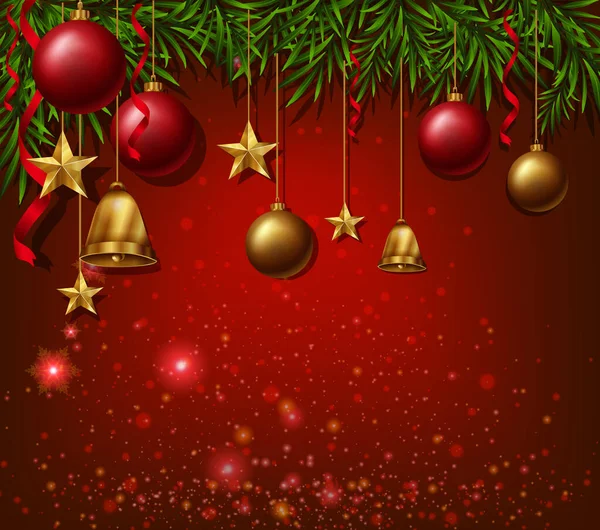 Christmas Red Sparkle Gradient Background Illustration — Stockvektor