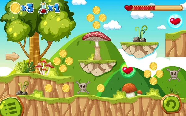 Oyun Şablonu Orman Sahnesi çizimi