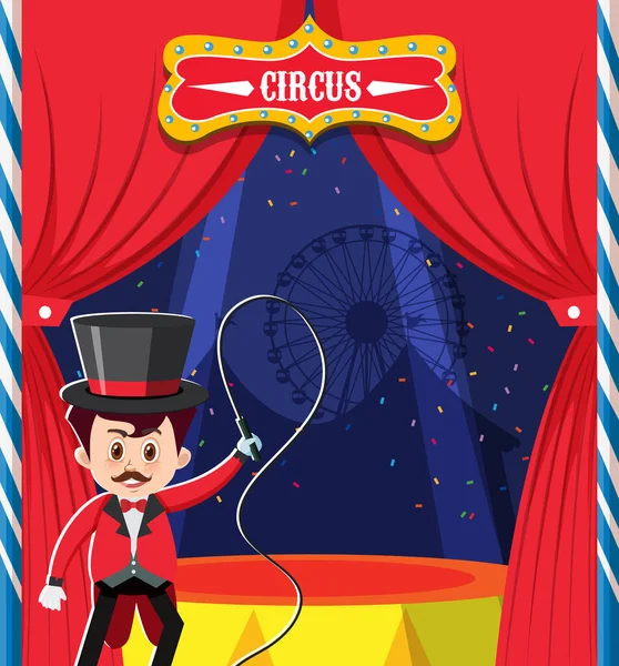 Magician Man Character Stage Illustration — Stok Vektör