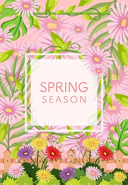 Spring Season Typographic Poster Illustration — Stock Vector