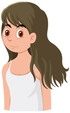 Beautiful girl wears white tank top illustration