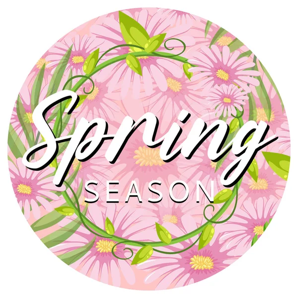 Spring Season Typographic Poster Illustration — Stock Vector