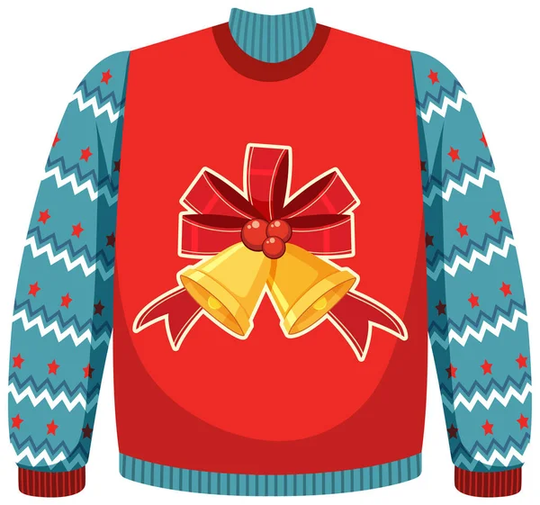 Christmas Sweater Bell Pattern Illustration — Stockový vektor