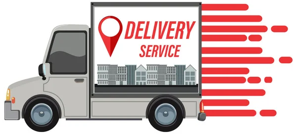 Delivery Truck Delivery Service Banner Illustration — Stok Vektör