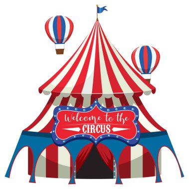 Amusement park with circus dome isolated illustration
