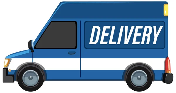 Blue Delivery Van Cartoon Style Illustration — стоковый вектор