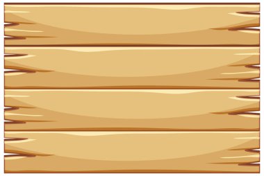 Beyaz arkaplan illüstrasyonunda boş tahta tahtası