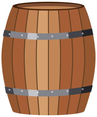 Isolated wooden barrel on white background illustration