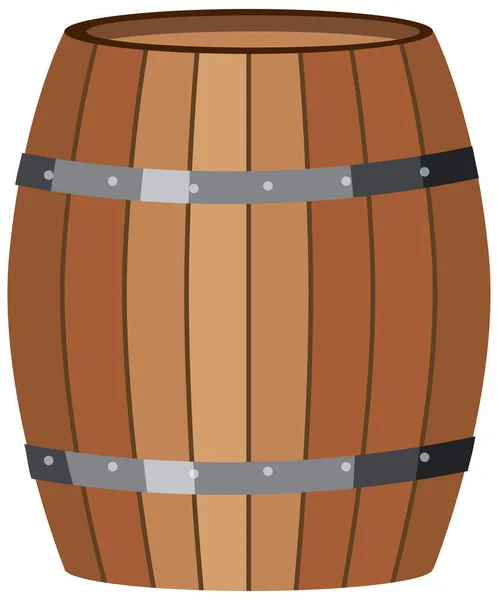 Isolated Wooden Barrel White Background Illustration — Vetor de Stock