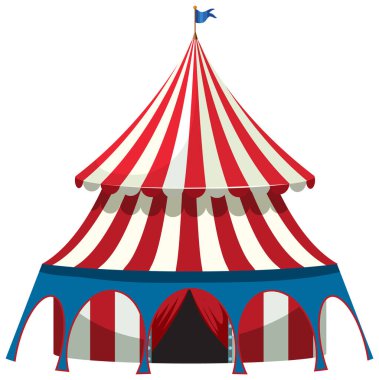 Beyaz arkaplan illüstrasyonunda sirk kubbesi