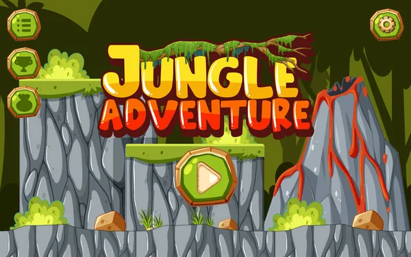 Modèle Jeu Jungle Scène Illustration — Image vectorielle