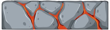 İzole magma bloğu illüstrasyonu