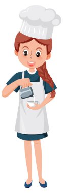 Beyaz arkaplan çizimi üzerine bir barista çizgi film karakteri