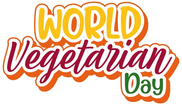 Logotipo Dia Mundial Vegetariano Sobre Fundo Branco Ilustração — Vetor de Stock