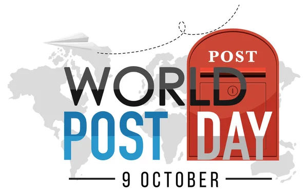 World Post Day Banner Postboxes Illustration — Stock Vector